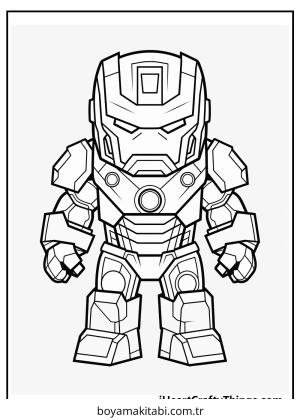 Iron Man boyama sayfası – yaratıcılığı geliştirir, keyifli zaman