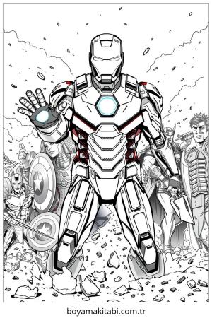 Iron Man boyama sayfası – eğlenceli etkinlik, el becerilerini geliştirir