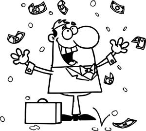 Iş Adamı boyama sayfası,  coloring page, Business Man With Money, 