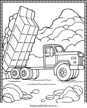 İş Makinelerı boyama sayfası – çocuklar için, çizgi film temalı