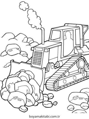 İş Makinelerı boyama sayfası – basit çizim, kolay boyama