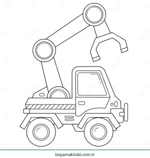 İş Makinelerı boyama sayfası – eğlenceli etkinlik, el becerilerini geliştirir
