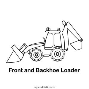 İş Makinelerı boyama sayfası – çizgi film temalı, basit çizim