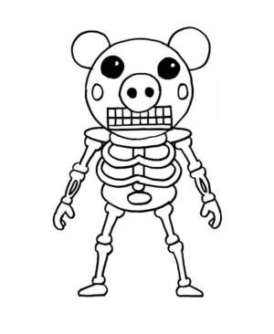 Iskelet boyama sayfası,  coloring page, Piggy Iskelet, 