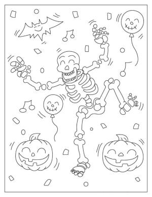 Iskelet boyama sayfası,  coloring page, Komik Karikatür Iskelet, 