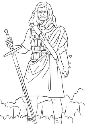 İskoçya boyama sayfası,  coloring page, William Wallace, 