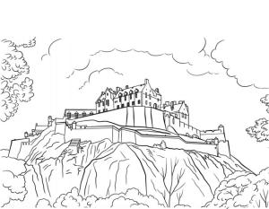 İskoçya boyama sayfası,  coloring page, Edinburg Kalesi, 