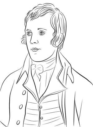 İskoçya boyama sayfası,  coloring page, Robert Burns, 