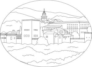 Ispanya boyama sayfası,  coloring page, Elhamra, 