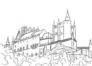 Ispanya boyama sayfası,  coloring page, Segovia Kalesi, 