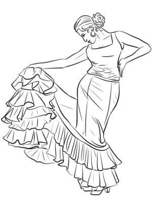 Ispanya boyama sayfası,  coloring page, İspanyol Dansçı, 