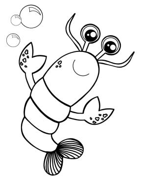 Istakoz boyama sayfası,  coloring page, Gülümseyen ıstakoz, 