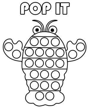 Istakoz boyama sayfası,  coloring page, Istakoz Pop It, 