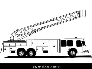 İtfaiye Aracı boyama sayfası – keyifli zaman, renkli çizimler