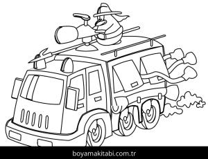 İtfaiye Aracı boyama sayfası – renkli çizimler, okul öncesi