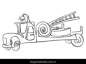 İtfaiye Aracı boyama sayfası – boyama etkinliği, çocuk aktivitesi