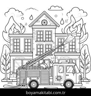 İtfaiye Aracı boyama sayfası,  coloring page, , 