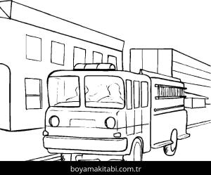 İtfaiye Aracı boyama sayfası – çocuk aktivitesi, PDF indir