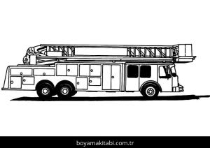 İtfaiye Aracı boyama sayfası – basit çizim, kolay boyama