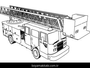 İtfaiye Aracı boyama sayfası – çocuklar için, çizgi film temalı