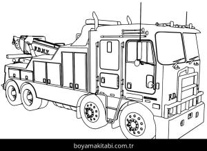 İtfaiye Aracı boyama sayfası – el becerilerini geliştirir, boyama çalışması