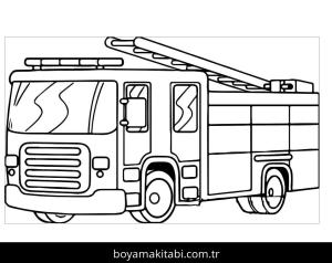 İtfaiye Aracı boyama sayfası – eğlenceli etkinlik, el becerilerini geliştirir