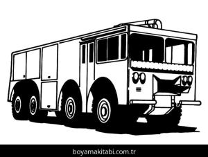 İtfaiye Aracı boyama sayfası – eğitici aktivite, yaratıcılık