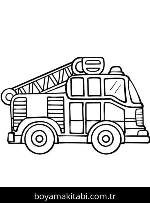 İtfaiye Kamyonu boyama sayfası – PDF indir, sevimli karakter