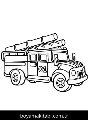 İtfaiye Kamyonu boyama sayfası – eğlenceli etkinlik, el becerilerini geliştirir