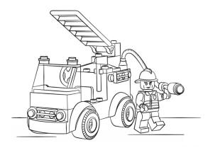 İtfaiye Kamyonu boyama sayfası,  coloring page, Lego itfaiyeci, 