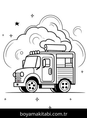 İtfaiye Kamyonu boyama sayfası – evde etkinlik, ücretsiz yazdır