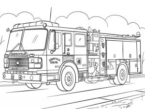 İtfaiye Kamyonu boyama sayfası,  coloring page, Sunnyvale İtfaiye Aracı, 