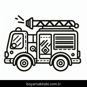 İtfaiye Kamyonu boyama sayfası – PDF indir, sevimli karakter