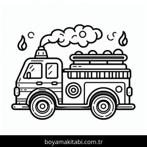 İtfaiye Kamyonu boyama sayfası – sanatsal çalışma, çocuklar için