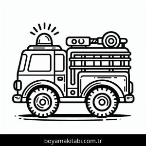 İtfaiye Kamyonu boyama sayfası – boyama çalışması, yaratıcılığı geliştirir