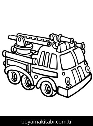 İtfaiye Kamyonu boyama sayfası – çizgi film temalı, basit çizim
