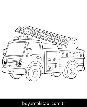 İtfaiye Kamyonu boyama sayfası – eğitici aktivite, yaratıcılık
