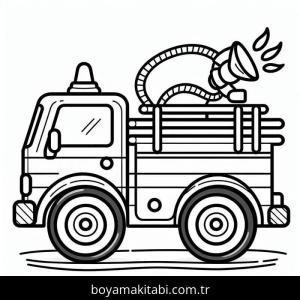 İtfaiye Kamyonu boyama sayfası – boyama etkinliği, çocuk aktivitesi