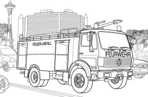 İtfaiye Kamyonu boyama sayfası,  coloring page, Mercedes’i kurtarmak., 