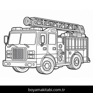 İtfaiye Kamyonu boyama sayfası – okul öncesi, evde etkinlik
