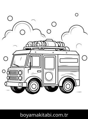 İtfaiye Kamyonu boyama sayfası – yaratıcılık, eğlenceli etkinlik