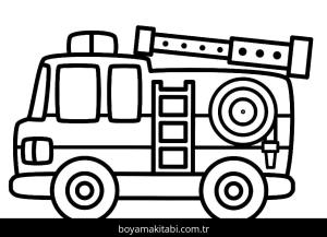 İtfaiye Kamyonu boyama sayfası – çocuklar için, çizgi film temalı