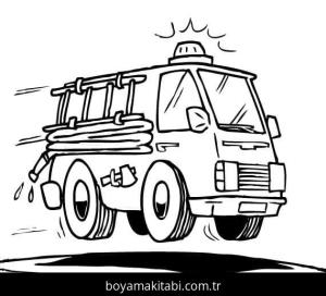 İtfaiye Kamyonu boyama sayfası – yaratıcılığı geliştirir, keyifli zaman