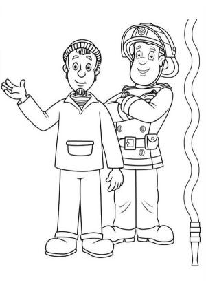 İtfaiyeci sam boyama sayfası,  coloring page, Temel itfaiyeci Sam ve Arkadasi, 