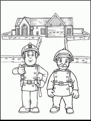 İtfaiyeci sam boyama sayfası,  coloring page, İtfaiyeci Sam ve Takım Arkadaşları House ile, 