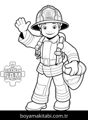 İtfaiyeci sam boyama sayfası – sanatsal çalışma, çocuklar için
