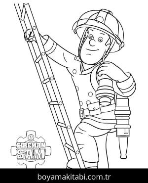 İtfaiyeci sam boyama sayfası – çocuklar için, çizgi film temalı