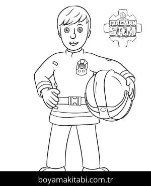İtfaiyeci sam boyama sayfası – çocuk aktivitesi, PDF indir