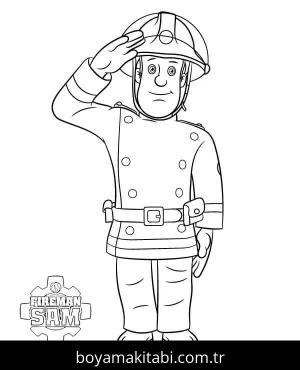 İtfaiyeci sam boyama sayfası – çocuk aktivitesi, PDF indir