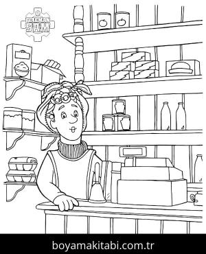 İtfaiyeci sam boyama sayfası – basit çizim, kolay boyama